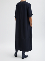 Tibi-4 Ply Silk T-Shirt Dress - Dark Navy-Dresses-Boboli-Vancouver-Canada