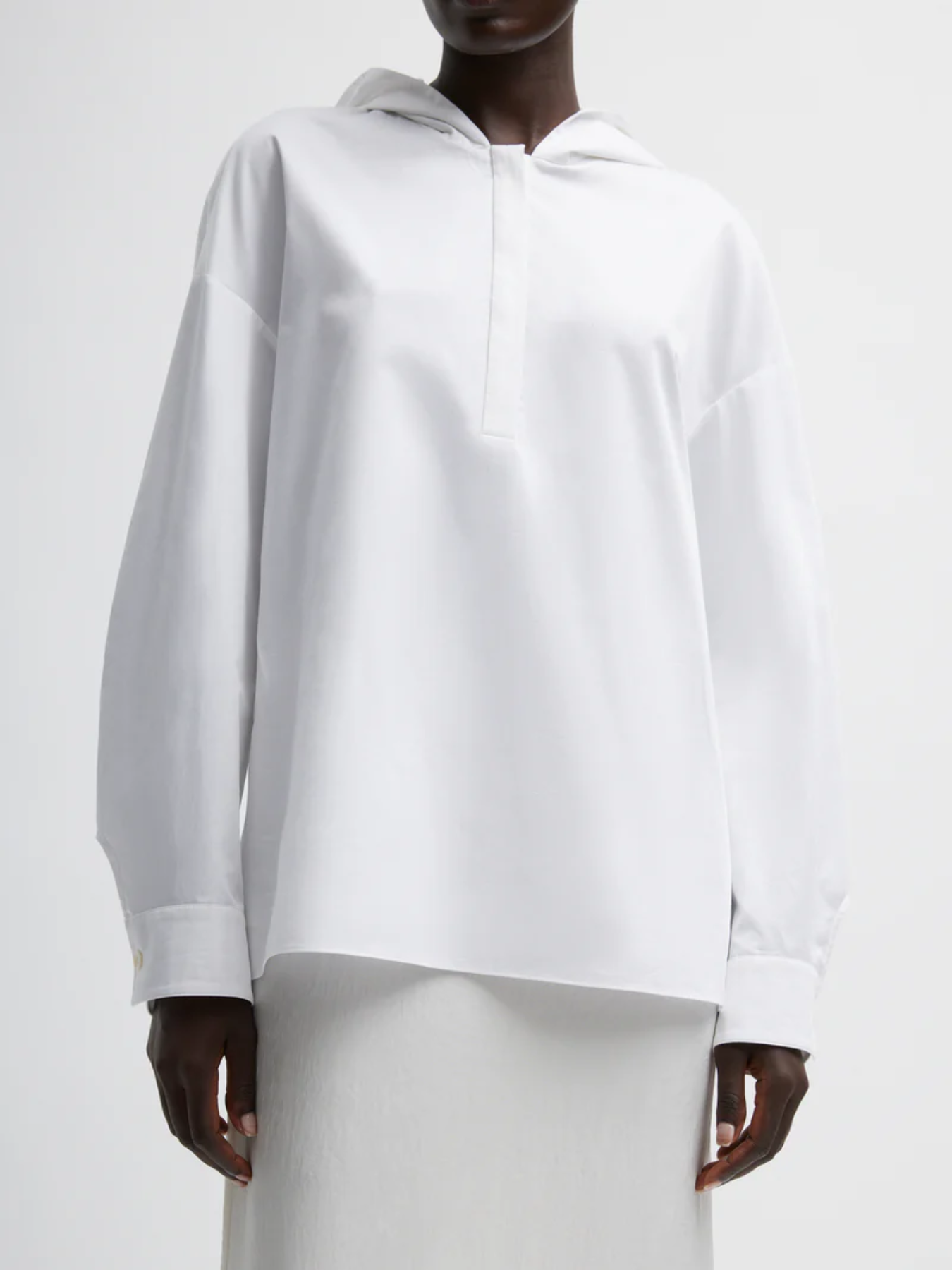 Tibi-Eco Poplin Hooded Shirt - White-Shirts-Boboli-Vancouver-Canada