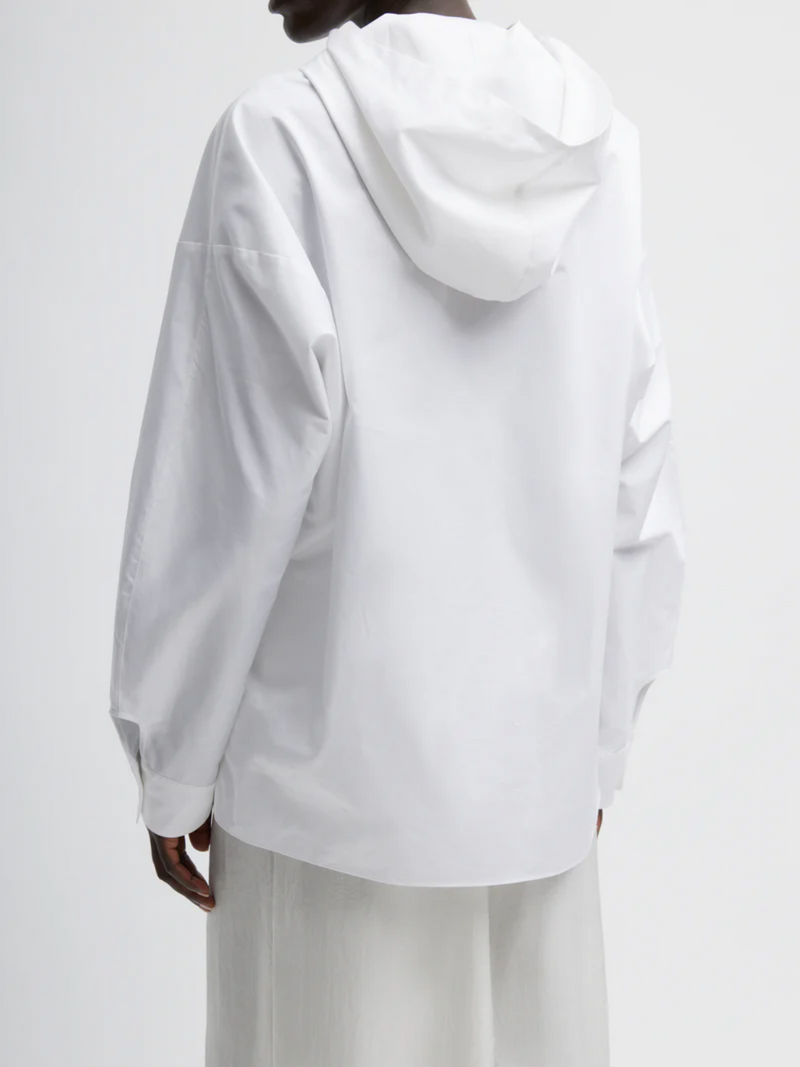 Tibi-Eco Poplin Hooded Shirt - White-Shirts-Boboli-Vancouver-Canada