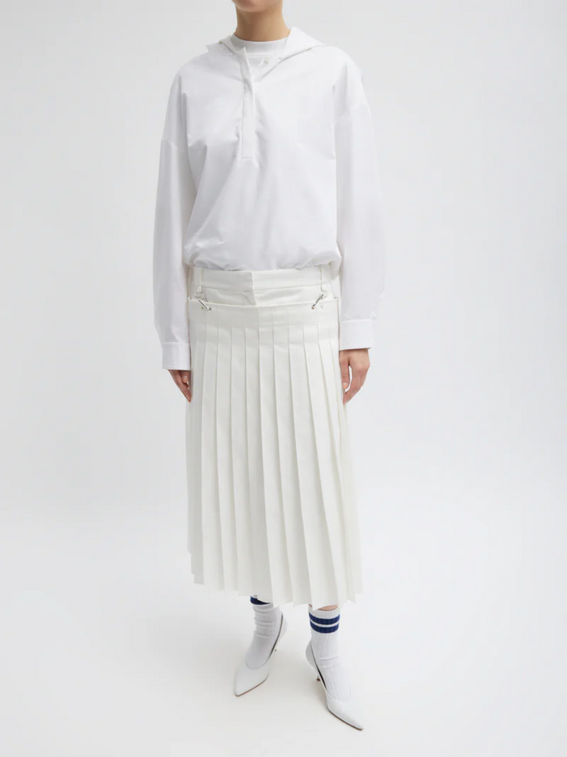 Tibi-Chino Convertible Pleated Skirt - White-Skirts-Boboli-Vancouver-Canada