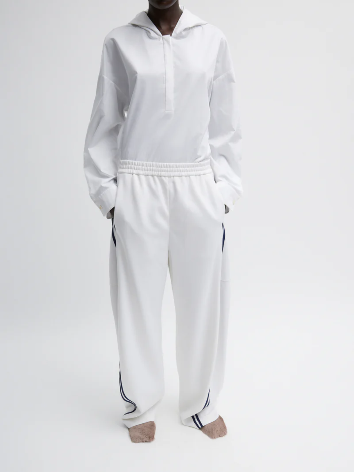 Tibi-Active Knit Winslow Pant - White-Pants-Boboli-Vancouver-Canada