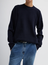 Tibi-Anna Merino Wool Pullover - Dark Navy-Sweaters-Boboli-Vancouver-Canada