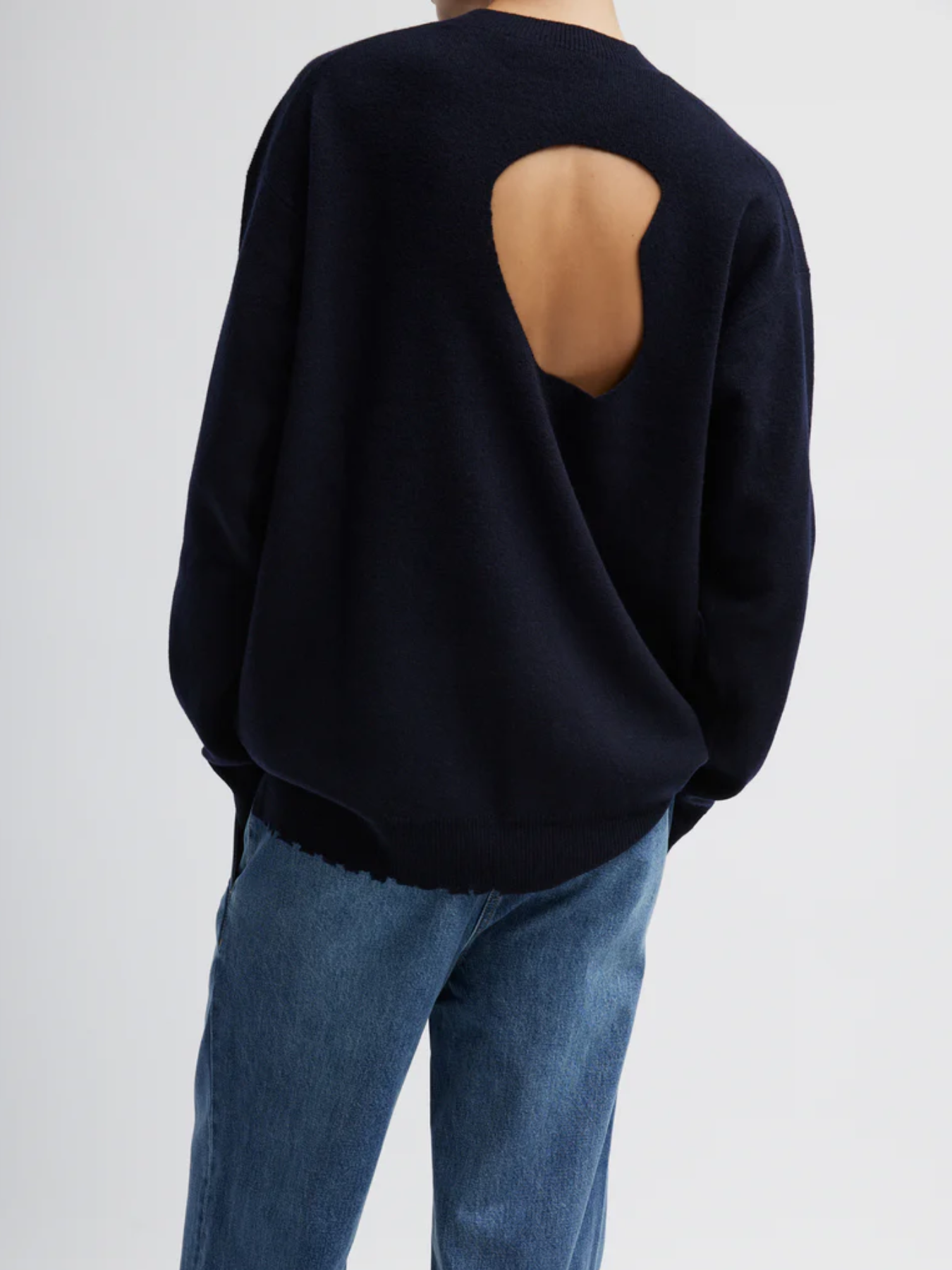 Tibi-Anna Merino Wool Pullover - Dark Navy-Sweaters-Boboli-Vancouver-Canada