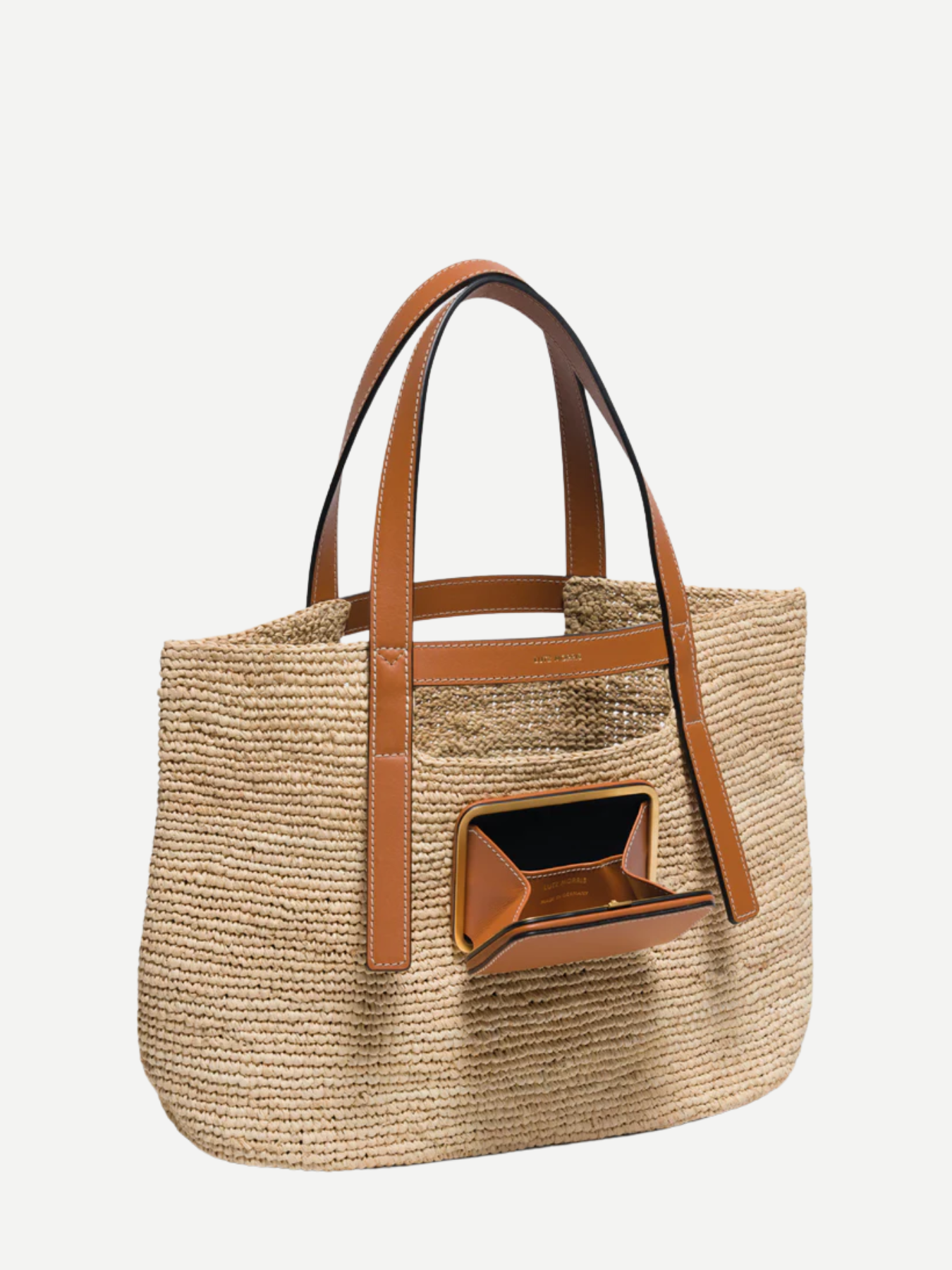 Lutz Morris-Salinas M Raffia Shoulder Bag - Raffia/Tan Monty/Gold-Bags-Boboli-Vancouver-Canada