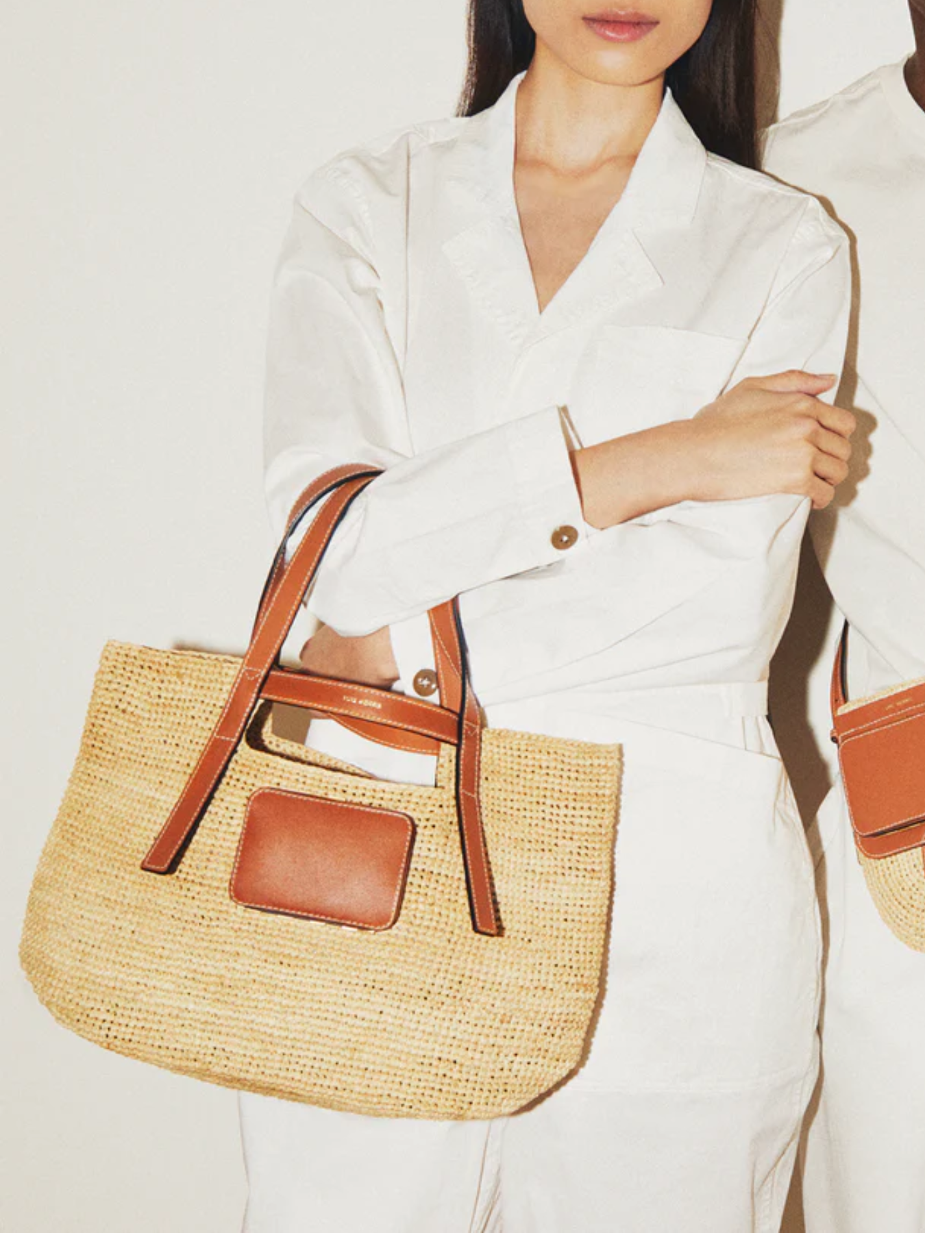 Lutz Morris-Salinas M Raffia Shoulder Bag - Raffia/Tan Monty/Gold-Bags-Boboli-Vancouver-Canada