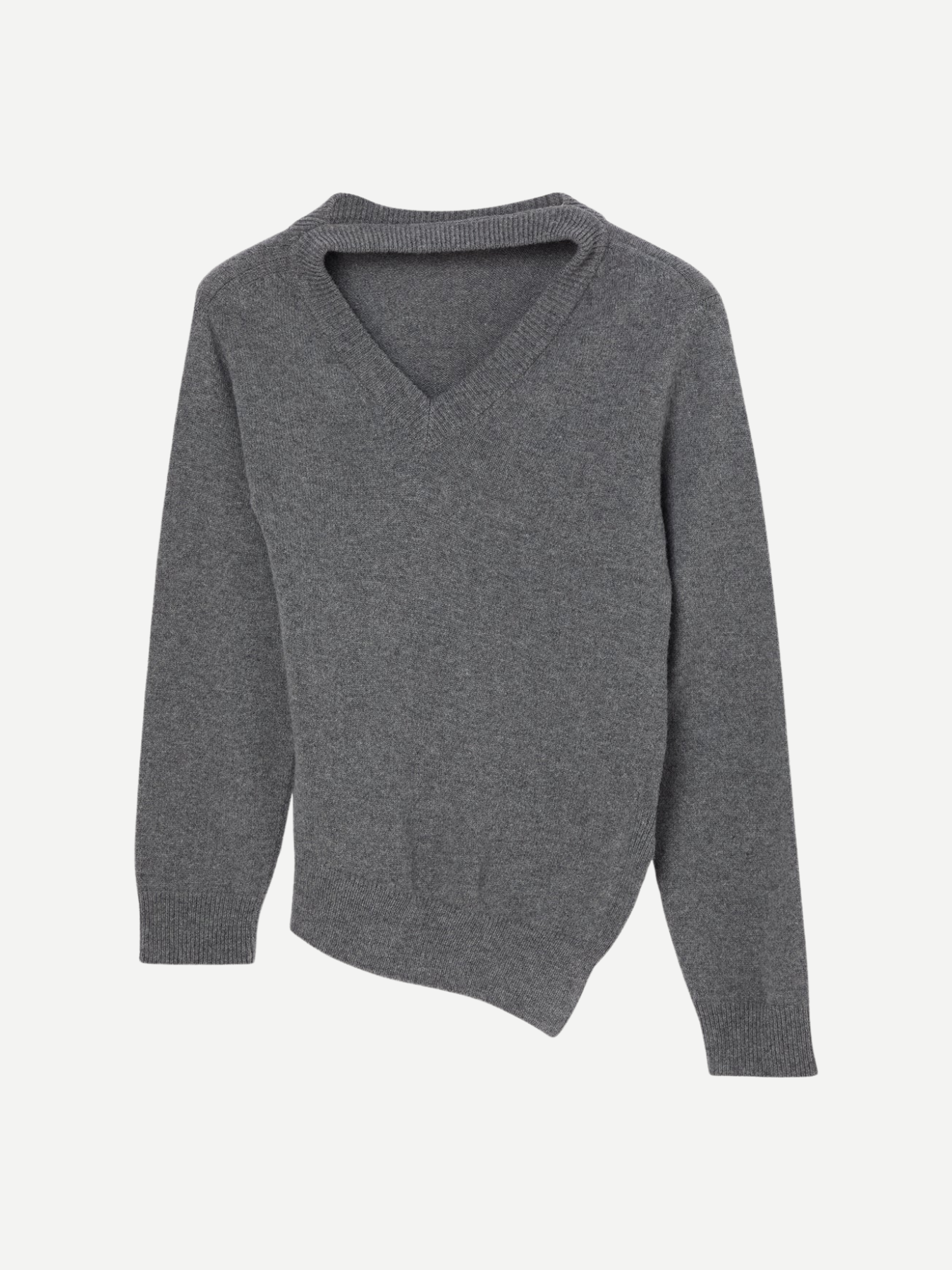 Rohe-Two-way Deconstructed Jumper - Mid Grey Melange-Sweaters-Boboli-Vancouver-Canada