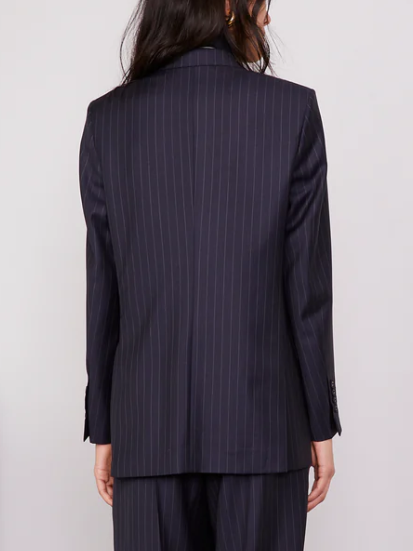 Officine Generale-Sandra Pinstripe Jacket - Dark Navy/Ecru-Jackets-Boboli-Vancouver-Canada