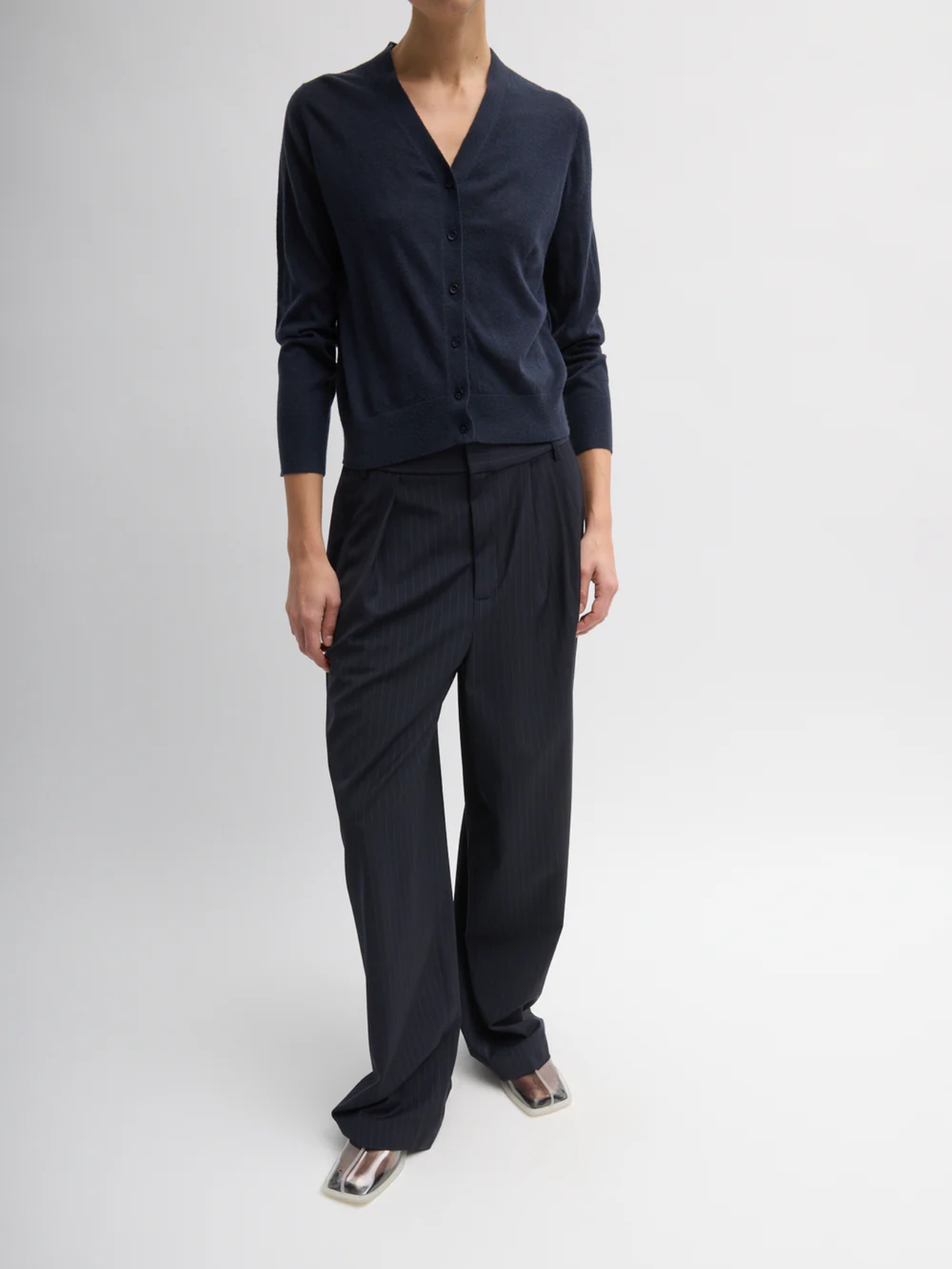 Tibi-Dominic Pinstripe Stella Pant - Navy/Multi-Pants-Boboli-Vancouver-Canada