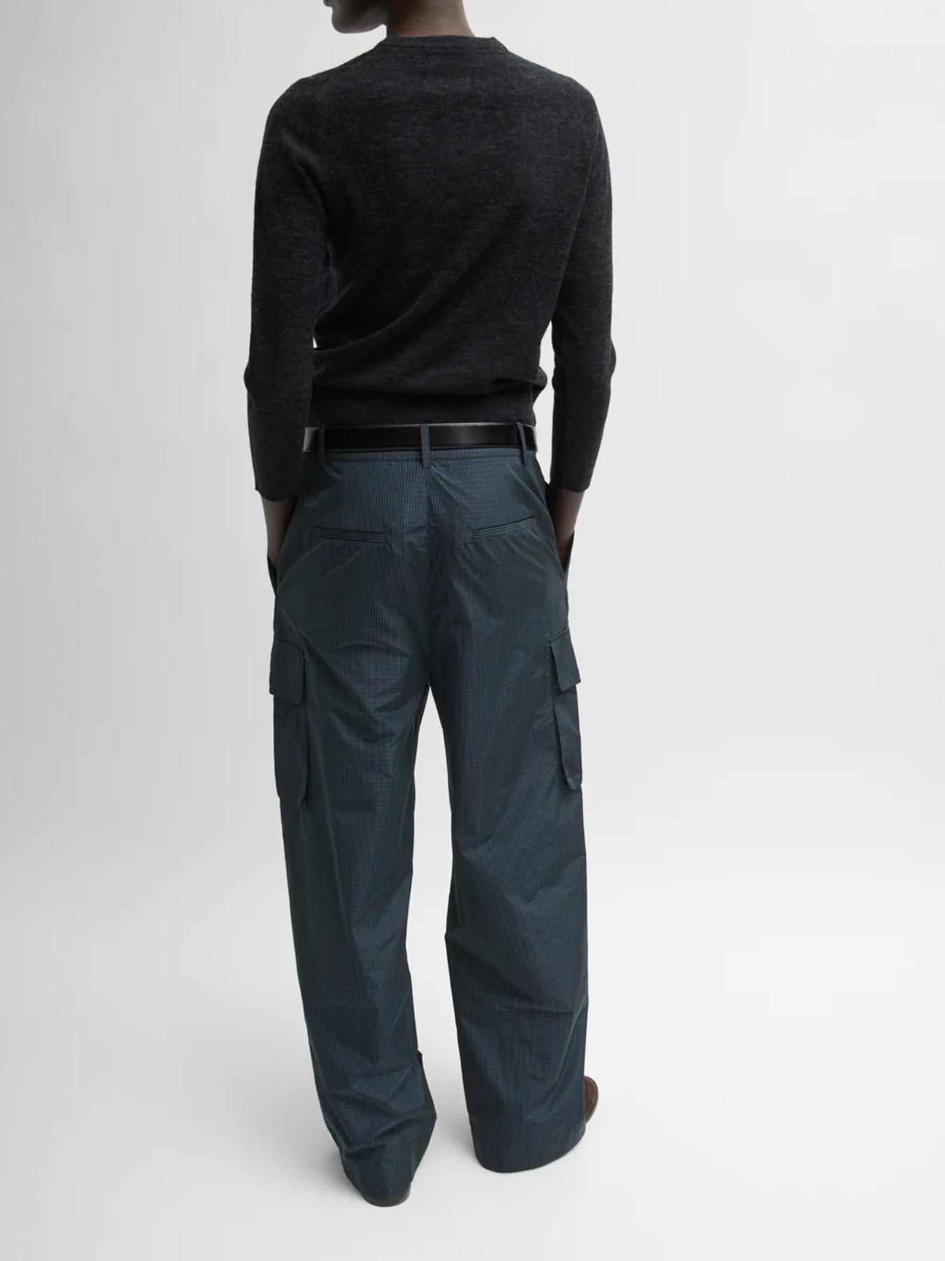 Tibi-Menswear Nylon Stella Pleated Cargo Pant - Navy/Multi-Pants-Boboli-Vancouver-Canada