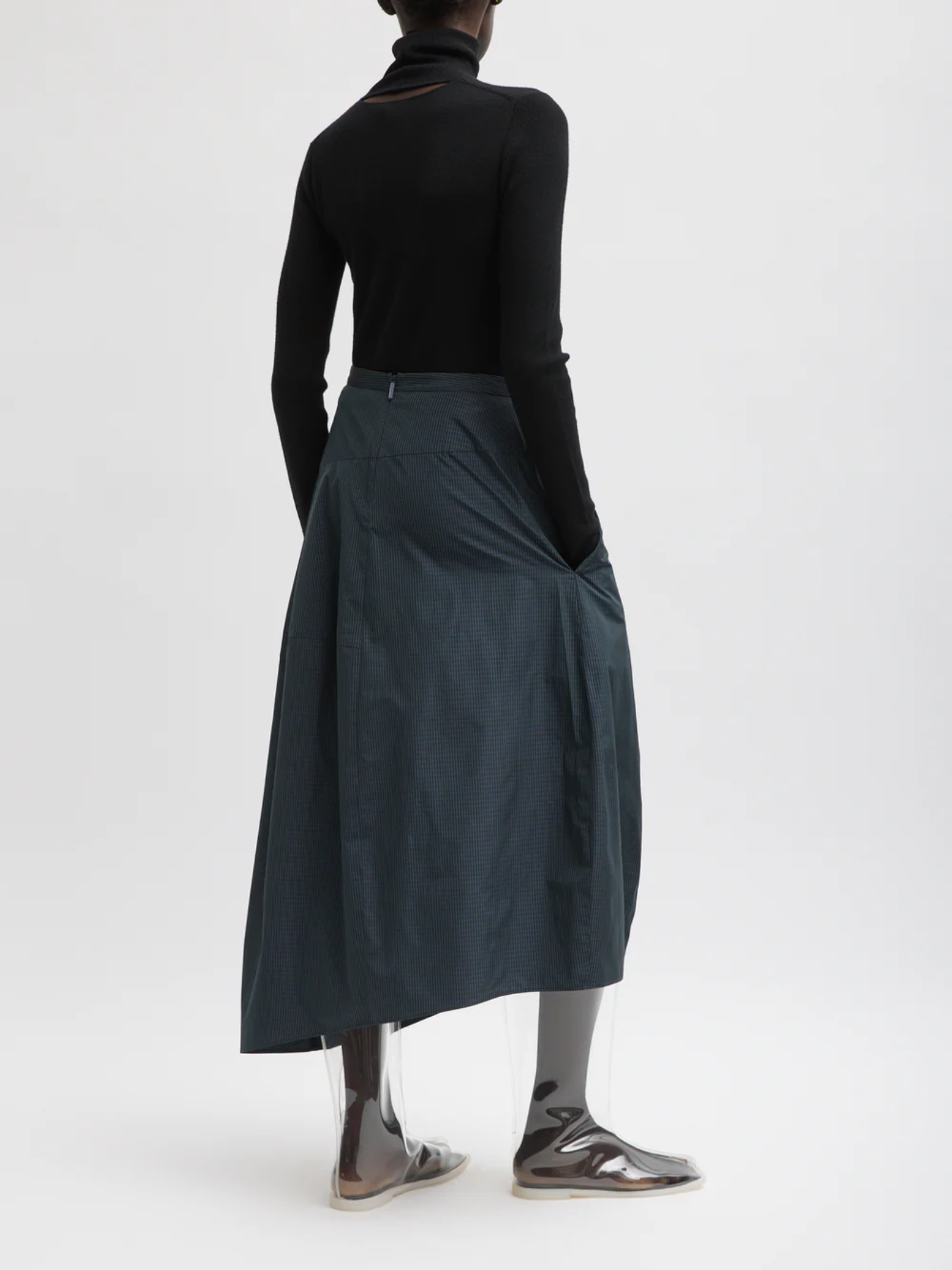 Tibi-Menswear Nylon Asymmetrical Balloon Skirt - Navy/Multi-Skirts-Boboli-Vancouver-Canada