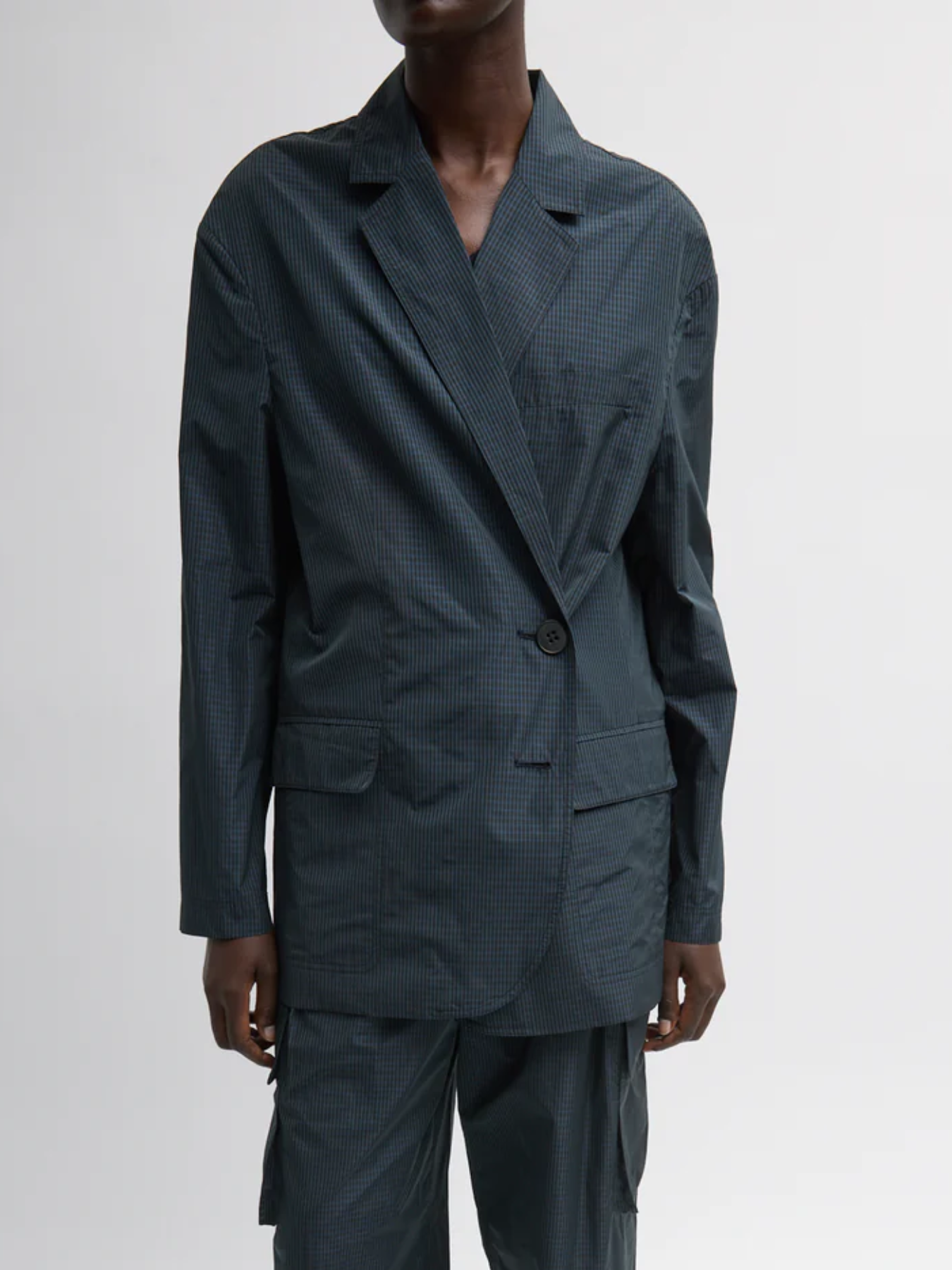 Tibi-Menswear Nylon Liam Blazer - Navy/Multi-Blazers-Boboli-Vancouver-Canada