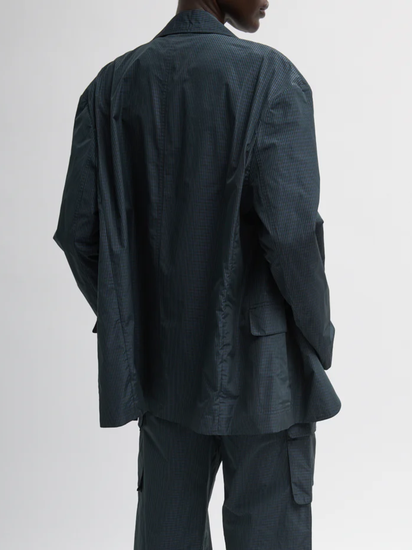 Tibi-Menswear Nylon Liam Blazer - Navy/Multi-Blazers-Boboli-Vancouver-Canada