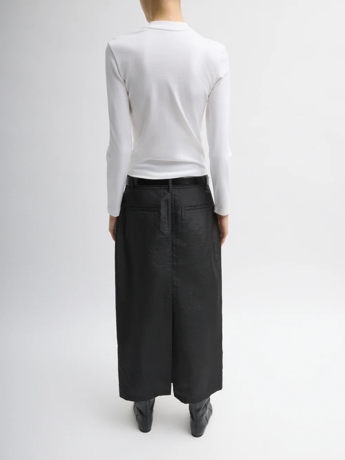 Tibi-Crispy Nylon Maxi Skirt - Black-Skirts-Boboli-Vancouver-Canada