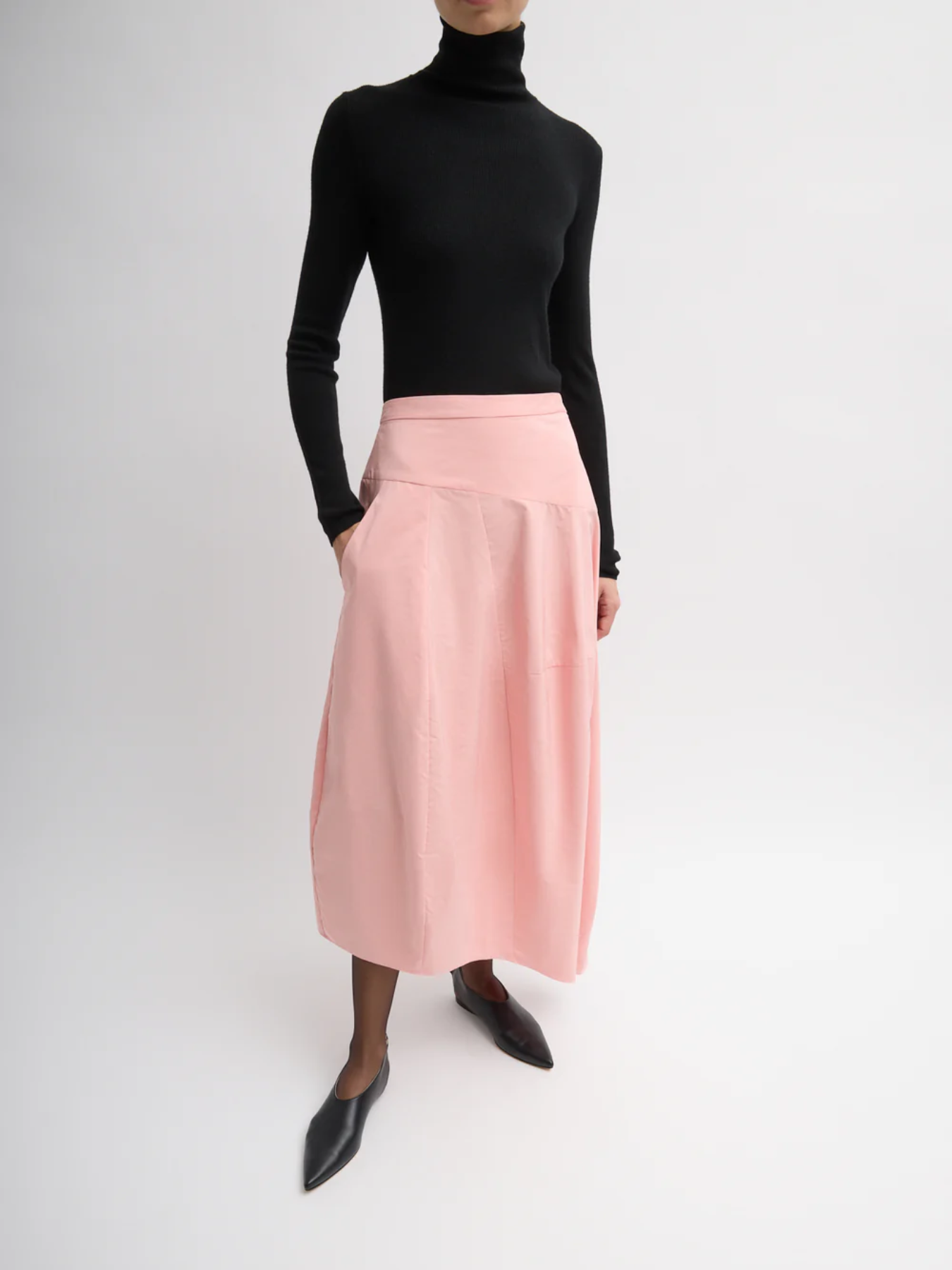 Tibi-Nylon Asymmetrical Balloon Skirt - Pink-Skirts-Boboli-Vancouver-Canada