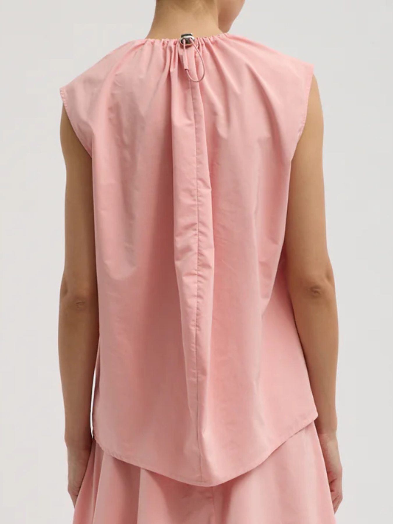 Tibi-Nylon Shirred Neck Top - Pink-Tops-Boboli-Vancouver-Canada