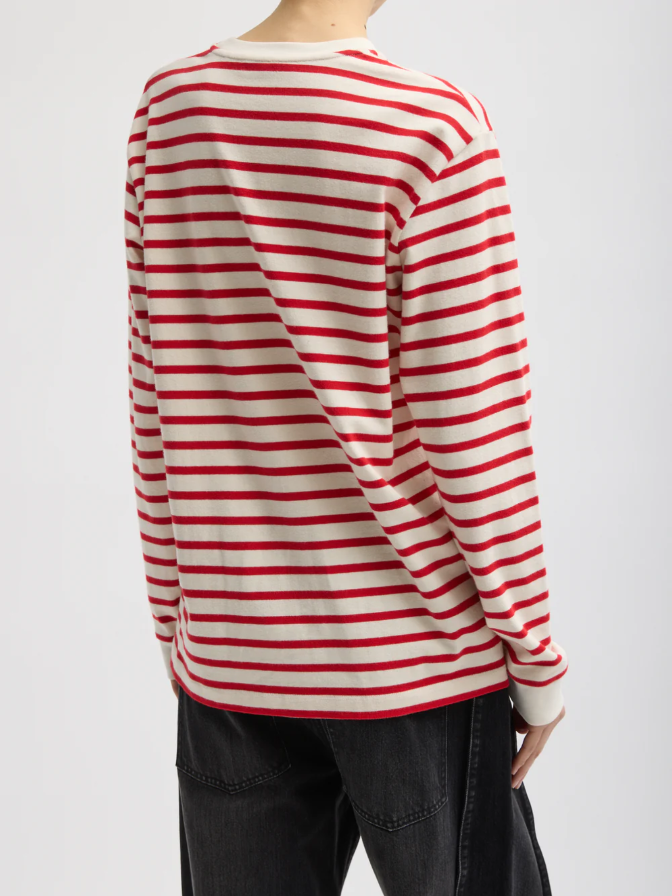Tibi-Striped Perfect T Crewneck Long - Red/Multi-Shirts-Boboli-Vancouver-Canada