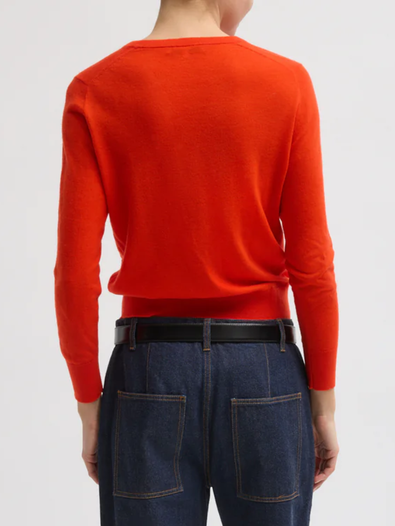 Tibi-Skinlike Mercerized Wool Shrunked VNeck - Red-Sweaters-Boboli-Vancouver-Canada