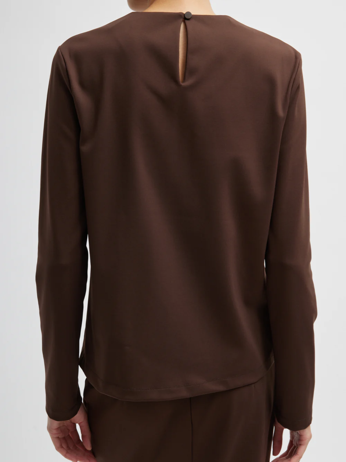 Tibi-Compact Ultra Stretch L.S. Slim Top - Brown-Tops-Boboli-Vancouver-Canada