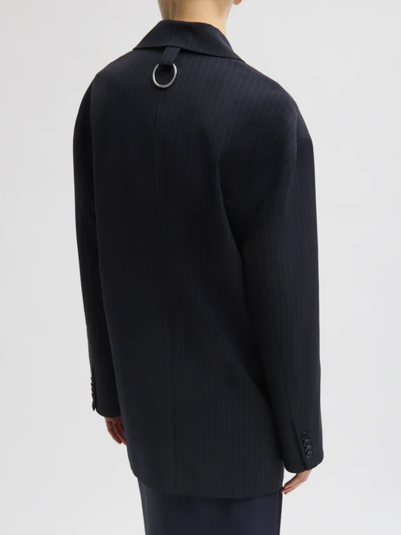 Tibi-Dominic Pinstripe Detached Lapel Liam Blazer - Navy/Multi-Blazers-Boboli-Vancouver-Canada