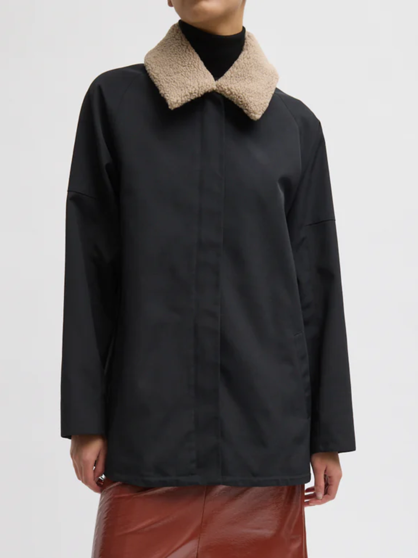 Tibi-Lotte Nylon Carcoat w/Removable Sherpa - Black-Coats-Boboli-Vancouver-Canada