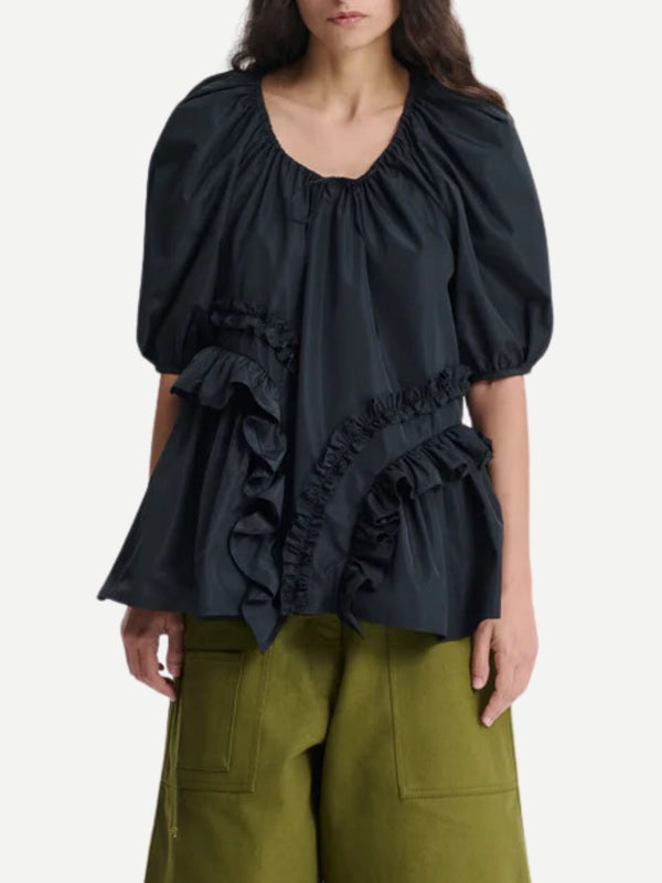 Cecilie Bahnsen-Arabella Top - Black-Tops-Boboli-Vancouver-Canada