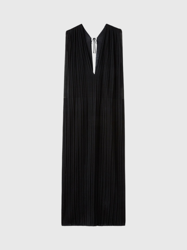Jil Sander-Sleeveless Pleated Dress - Black-Dresses-EU 34-Boboli-Vancouver-Canada
