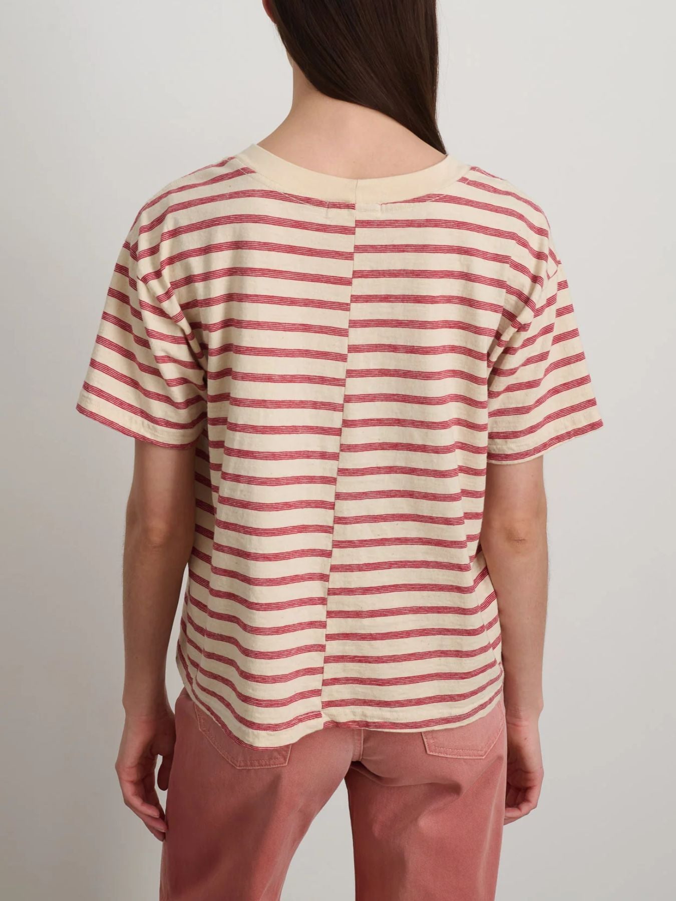 B Sides-Atlas Tee - Red/Natural Stripe-Shirts-Boboli-Vancouver-Canada