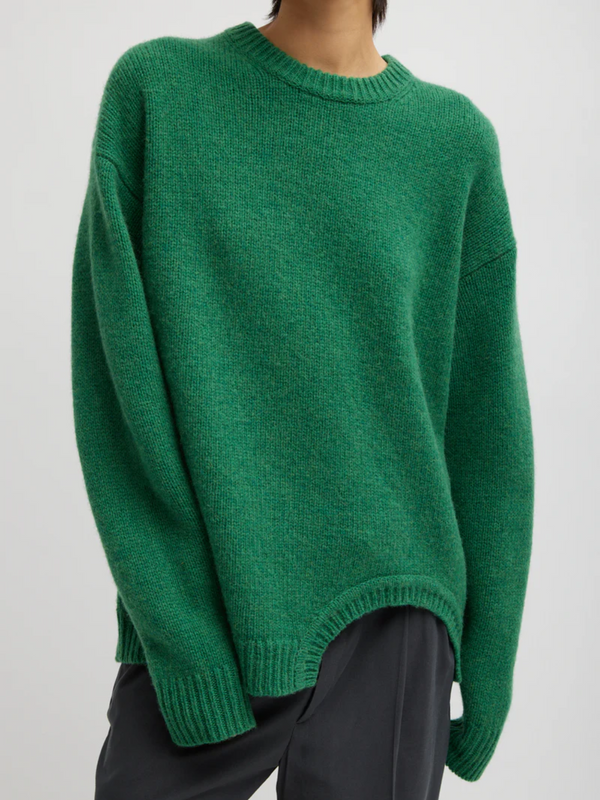 Tibi-Soft Lambswool Sweater w/Detail - Green-Sweaters-XS-Boboli-Vancouver-Canada