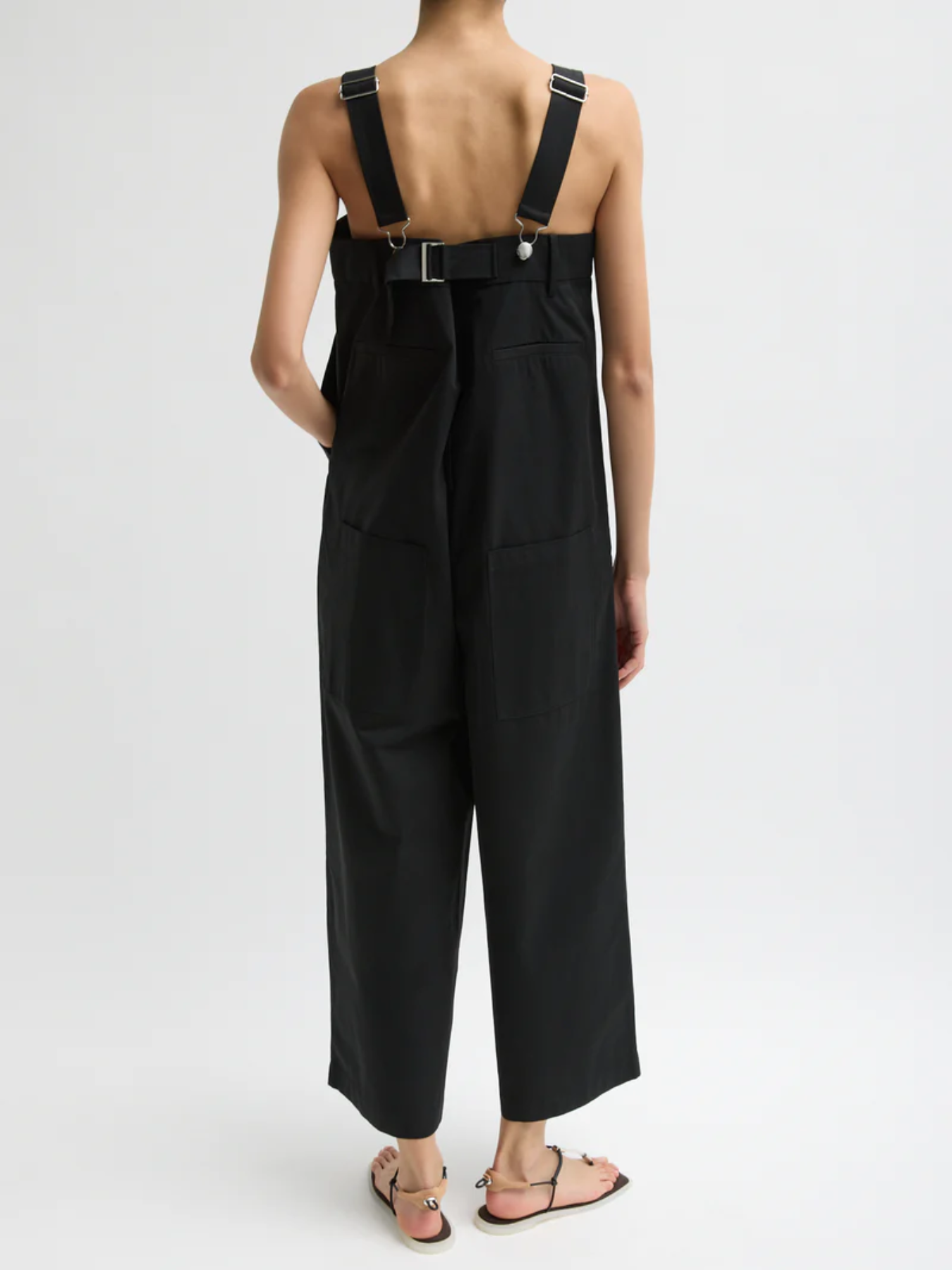 Tibi-Bio Twill Overall Wide Leg Pant - Black-Pants-Boboli-Vancouver-Canada