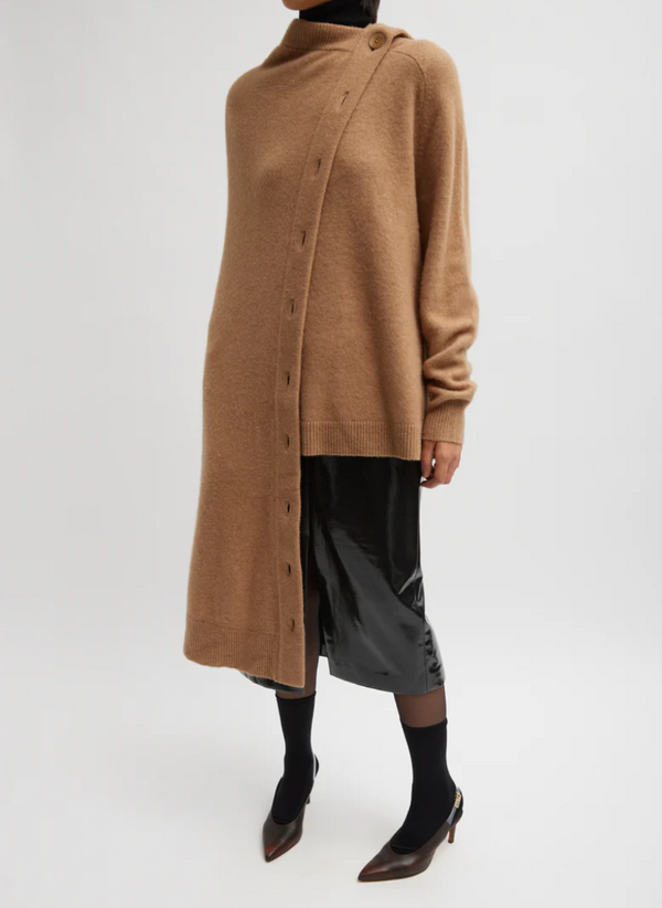 Tibi-Camel Hair Knit Cape - Camel-Tops-One Size-Boboli-Vancouver-Canada