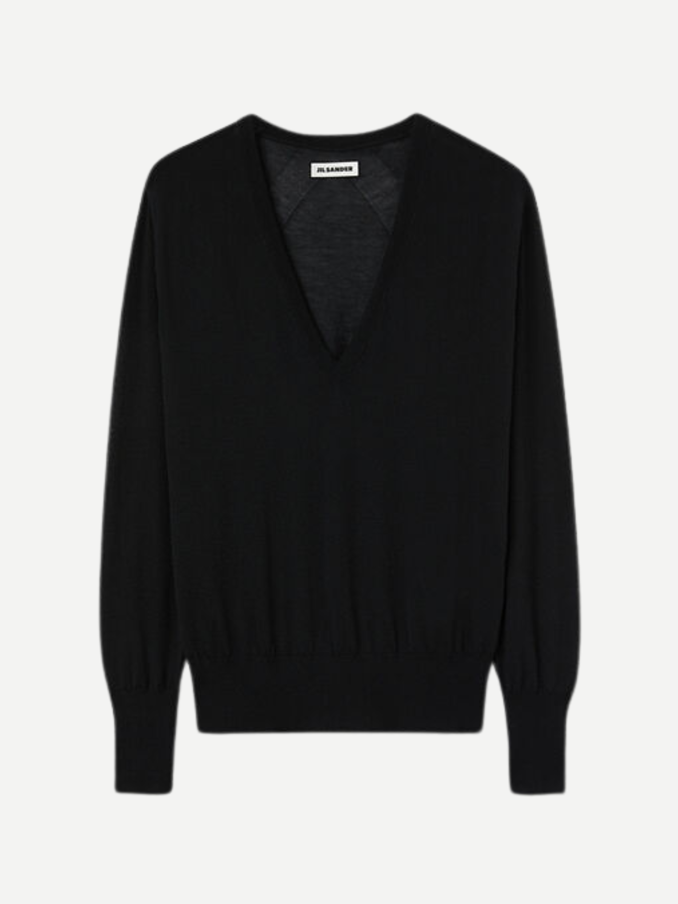 Jil Sander-L.S. V-Neck Jumper - Black-Sweaters-Boboli-Vancouver-Canada