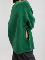 Tibi-Soft Lambswool Sweater w/Detail - Green-Sweaters-Boboli-Vancouver-Canada