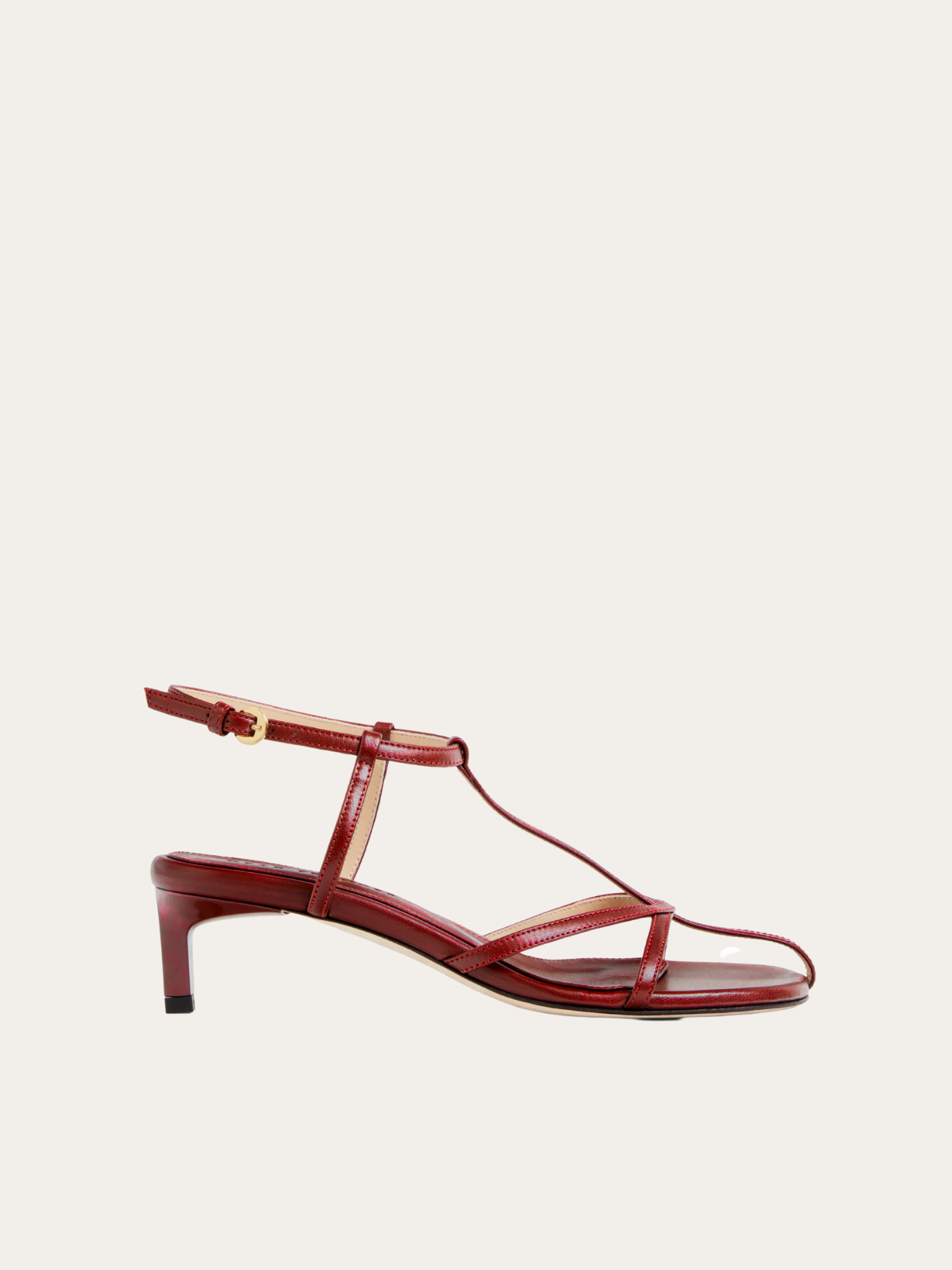 Dear Frances-Tee Sandal Leather - Red-Shoes-Boboli-Vancouver-Canada