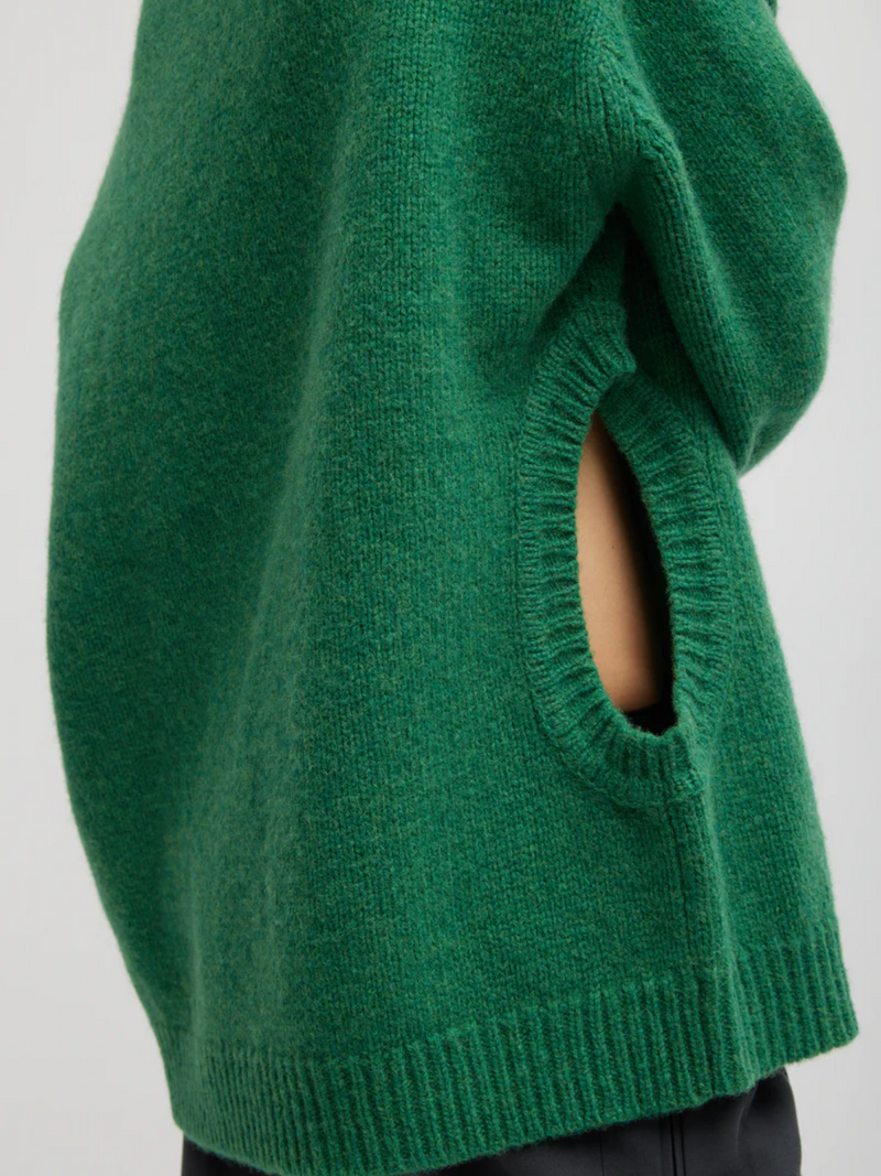 Tibi-Soft Lambswool Sweater w/Detail - Green-Sweaters-Boboli-Vancouver-Canada