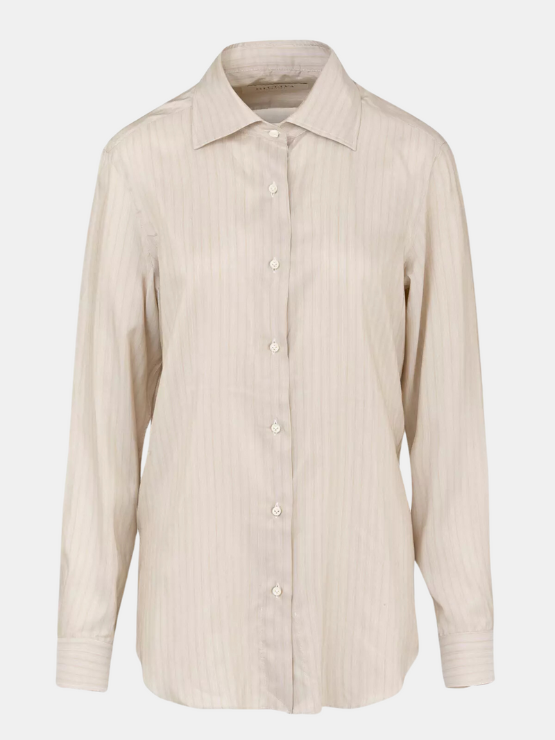 Giuliva Heritage-The Husband Shirt - Grey/Beige-Shirts-IT 40-Boboli-Vancouver-Canada