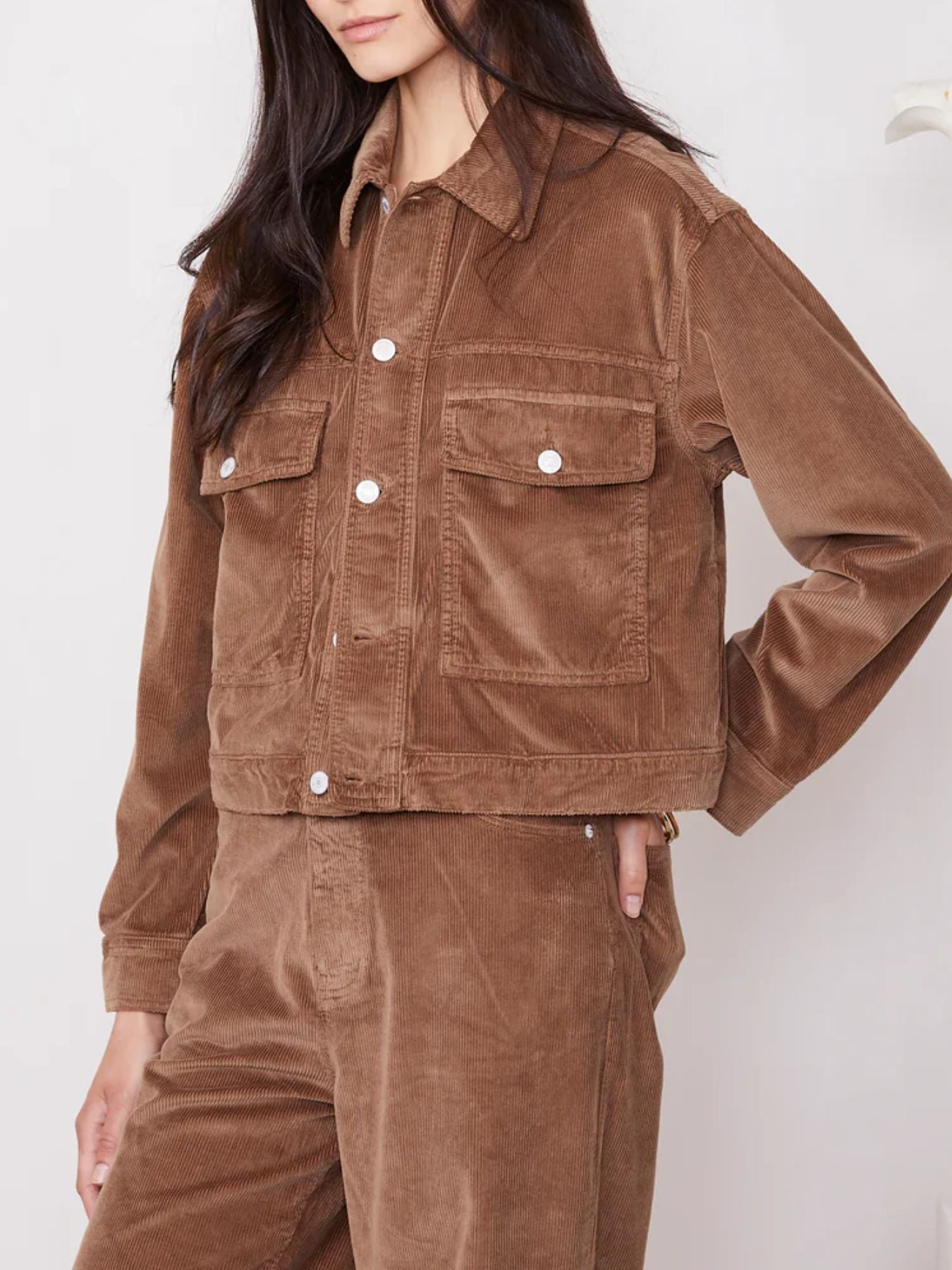 Basma Modal Corduroy Jacket - Ginger Bread