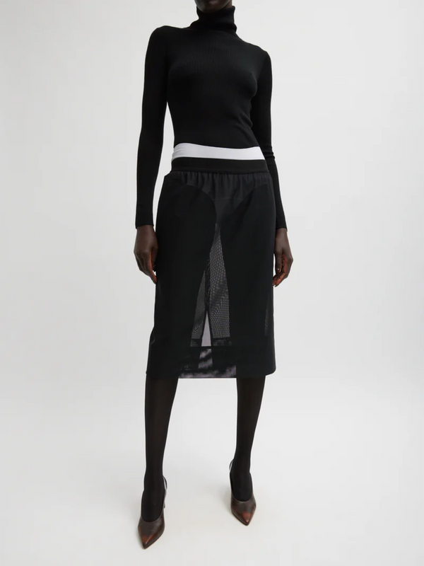 Tibi-Power Mesh Skirt - Black-Skirts-XS-Boboli-Vancouver-Canada