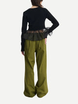 Cecilie Bahnsen-Anita Trousers - Olive Green-Pants-Boboli-Vancouver-Canada