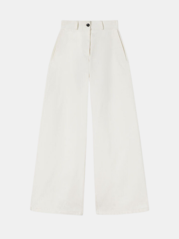 Jil Sander-Fine Cotton Trousers - Optic White-Pants-EU 34-Boboli-Vancouver-Canada