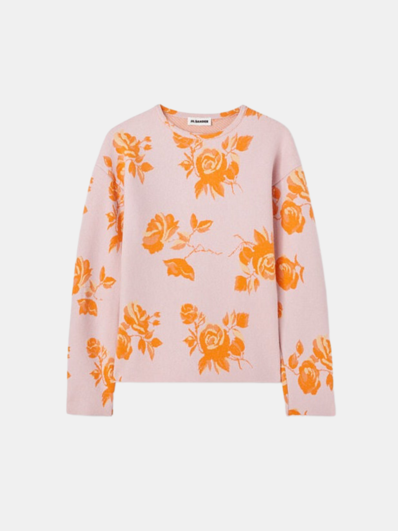 Jil Sander-Jacquard Crew Neck Sweater - Pink/Orange-Sweaters-EU 34-Boboli-Vancouver-Canada