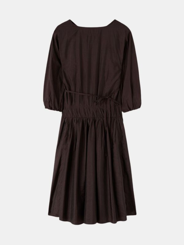 Jil Sander-Silk & Nylon Dress - Chocolate Plumb-Dresses-EU 34-Boboli-Vancouver-Canada