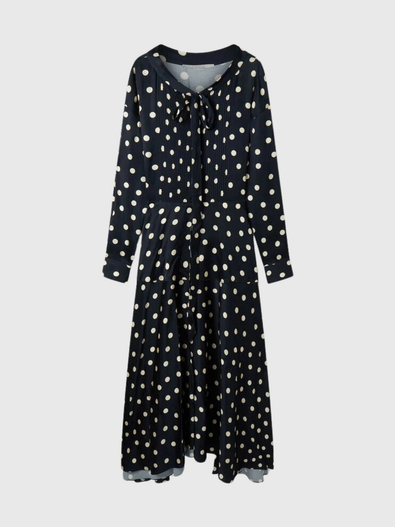 Polka Dot Maxi Dress Black Cream