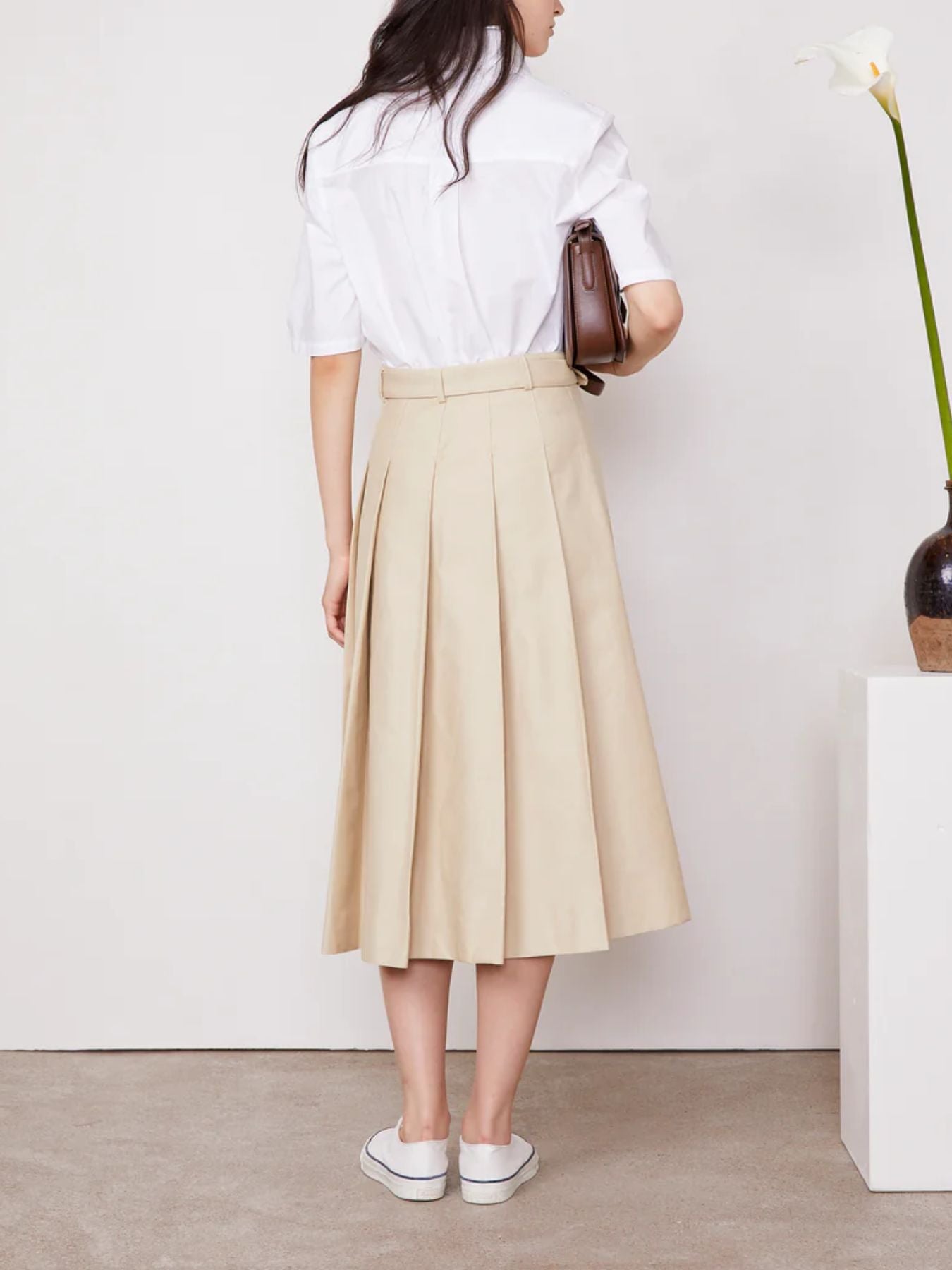 Kenia Cotton Twill Skirt - Sand