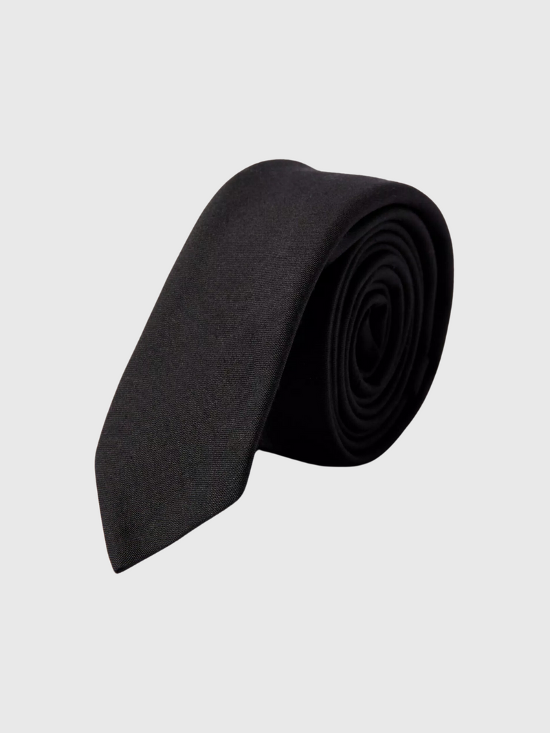 Wool & Silk Valentie Tie - Black