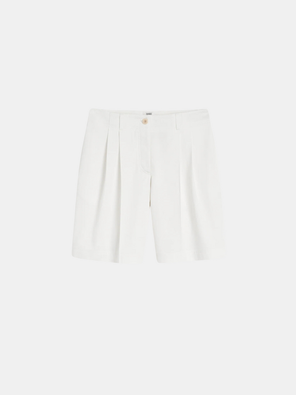 Totême-Relaxed Twill Shorts - White-Pants-EU 34-Boboli-Vancouver-Canada