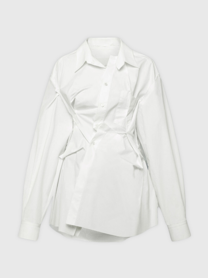 Maison Margiela-Raw Cotton Poplin Shirt - White-Shirts-IT 38-Boboli-Vancouver-Canada