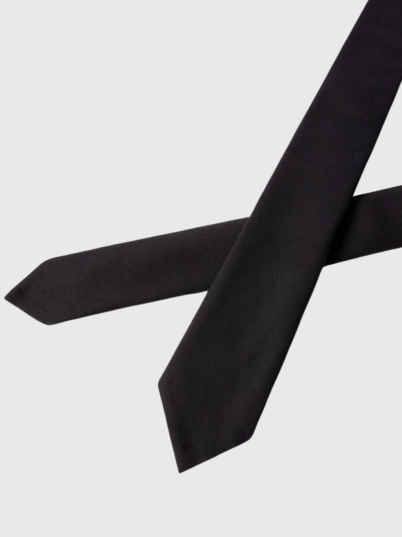 Wool & Silk Valentie Tie - Black