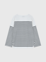 Vis A Vis-Breton Stripes Shirt w/Side Slits - Black-Shirts-Boboli-Vancouver-Canada