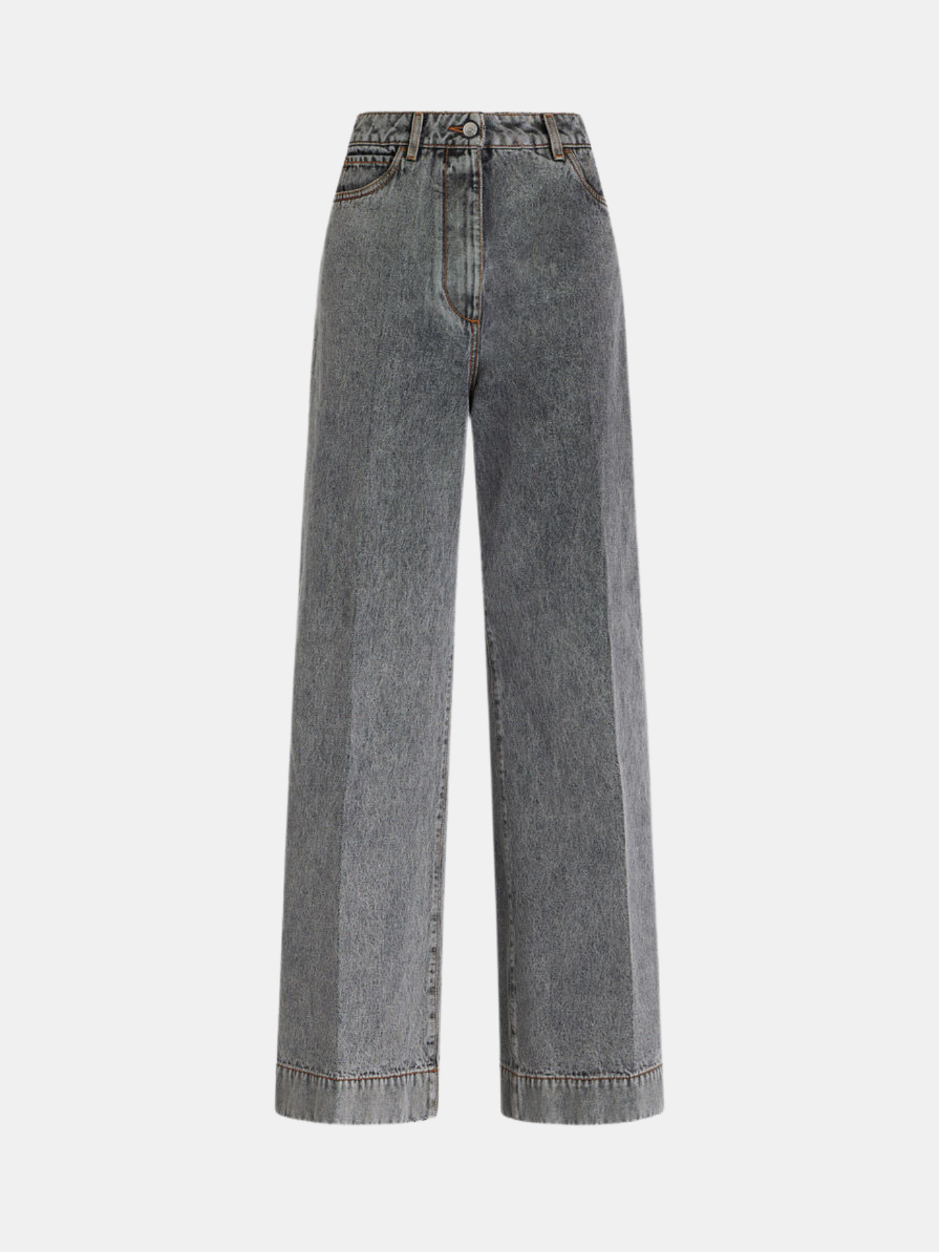 Etro-Wide Leg Jeans w/Pegaso - Grey Denim-Pants-25-Boboli-Vancouver-Canada