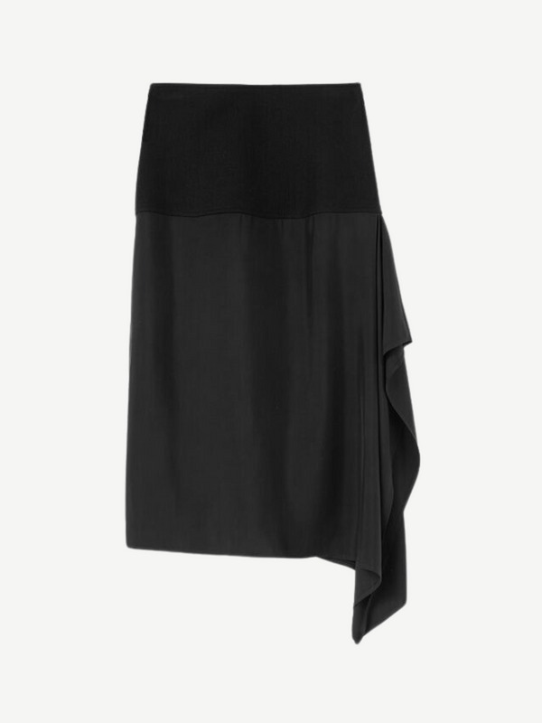 Jil Sander-Textured Wool Jersey Skirt - Black-Skirts-EU 34-Boboli-Vancouver-Canada